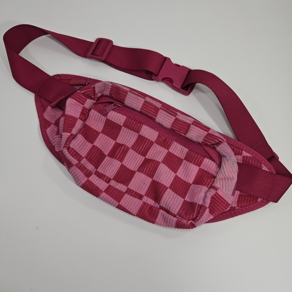 Pink Checkered Waist Bag - Unbranded